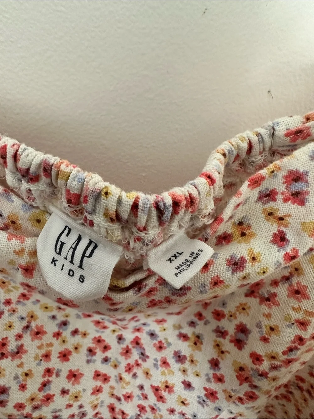GAP Cream Floral Sundress with Pink and Red Blossoms